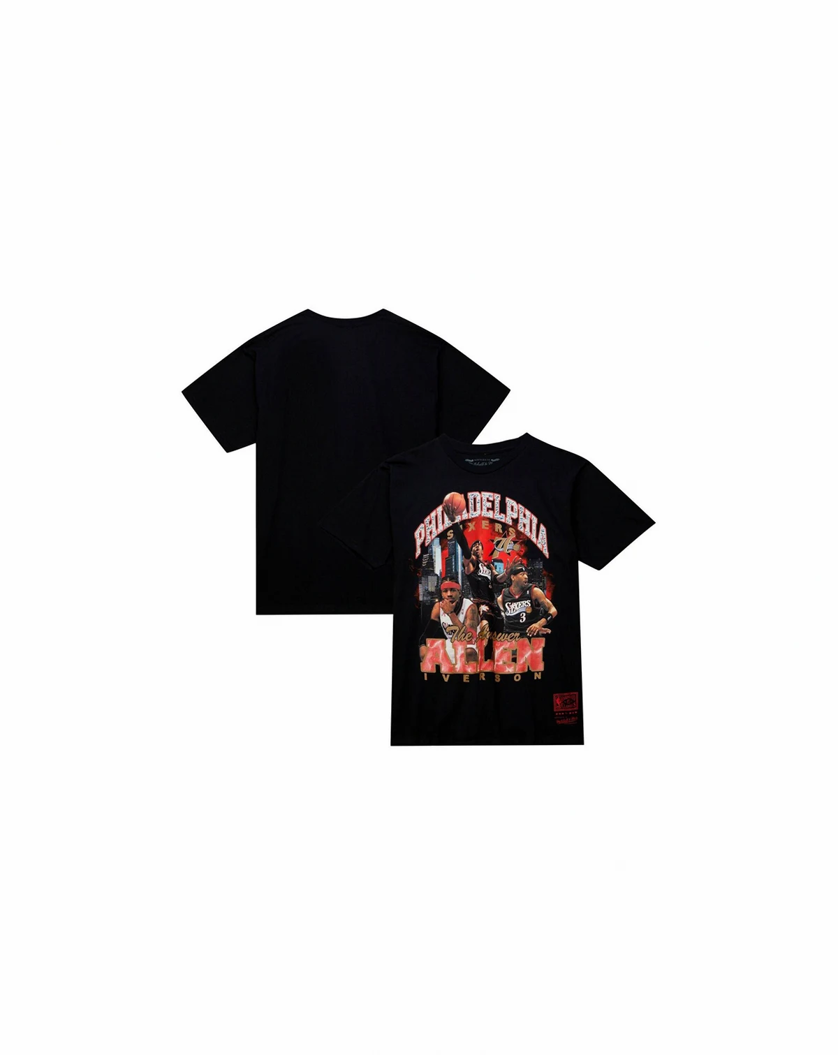 Men's Allen Iverson Black Philadelphia 76ers Hardwood Classics Bling Concert Player T-shirt