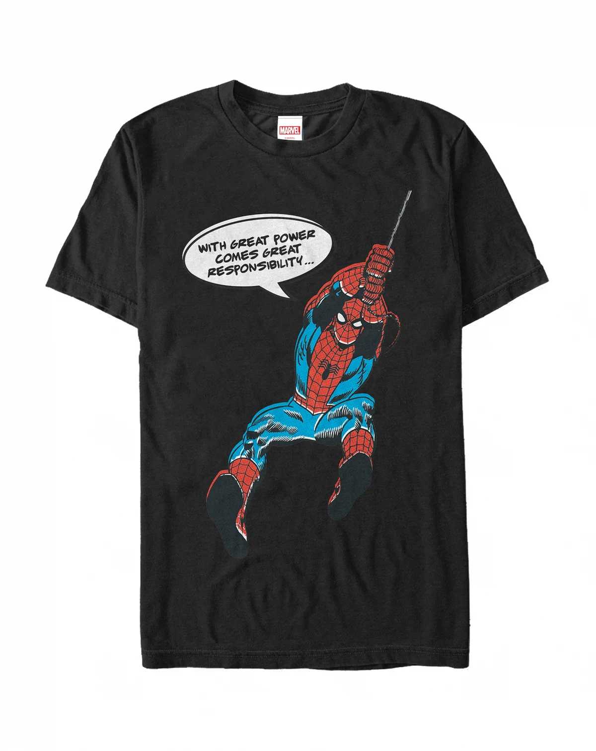 Marvel Men's Comic Collection Spider-Man with Great Power Short Sleeve T-Shirt