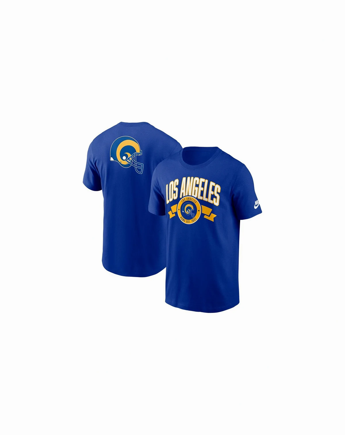 Men's Royal Los Angeles Rams Rewind Front and Back Hit Essential T-Shirt