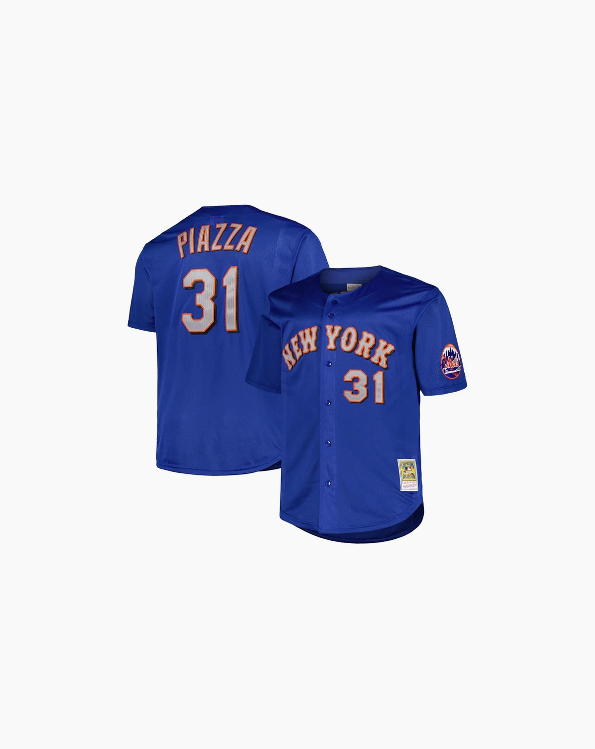 Men's Mike Piazza Royal New York Mets Big Tall Cooperstown Collection Mesh Batting Practice Jersey