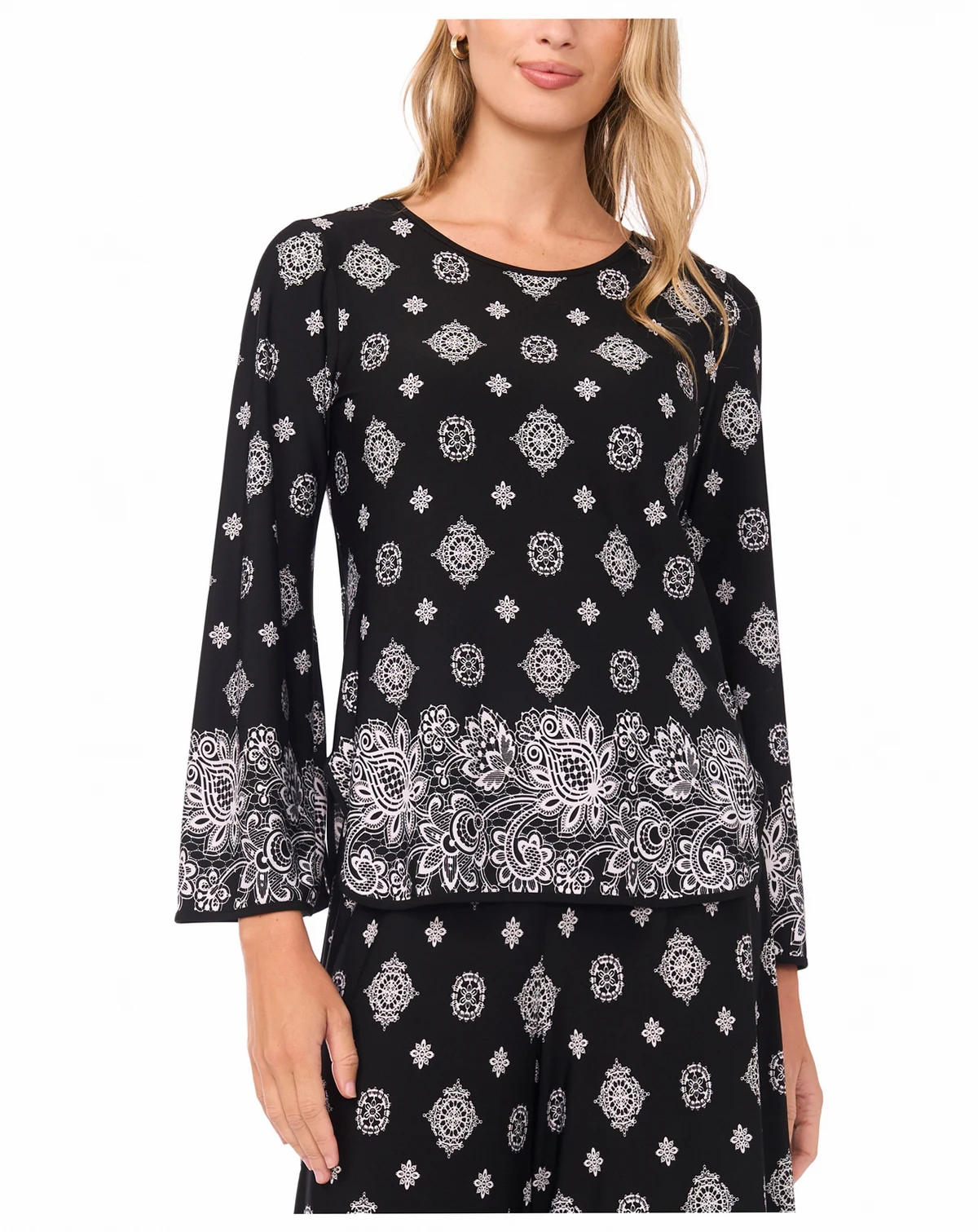 Petite Bell Sleeve Crewneck Top