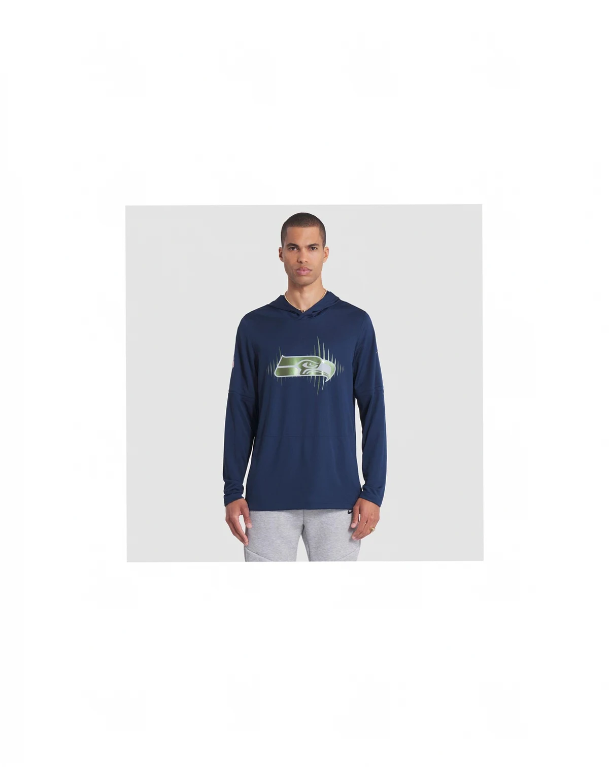 Men's College Navy Seattle Seahawks 2025 Rivalries Collection Sideline Dri-FIT Long Sleeve Hoodie T-Shirt