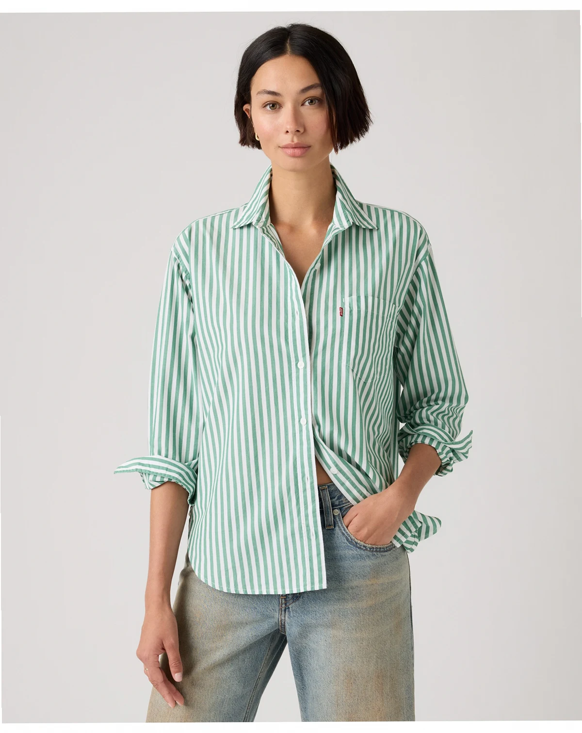 Women's Harlie Striped Boyfriend Shirt