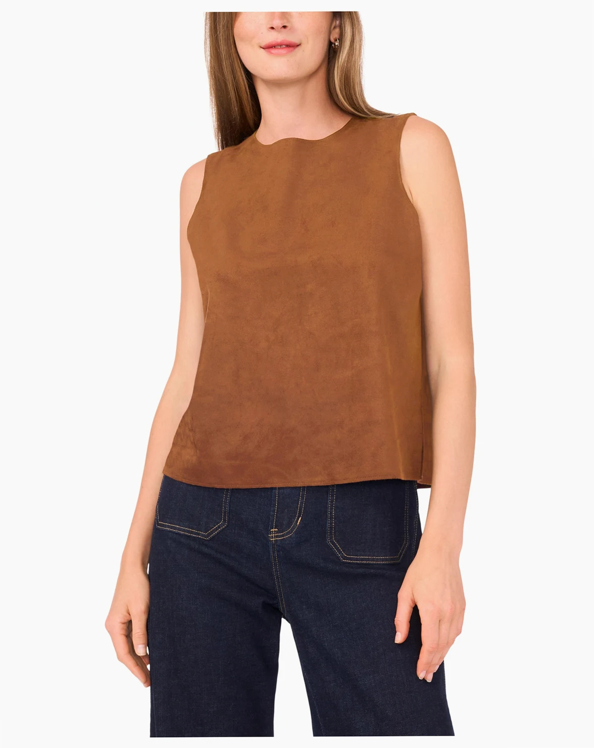 Women's Faux-Suede Sleeveless Top
