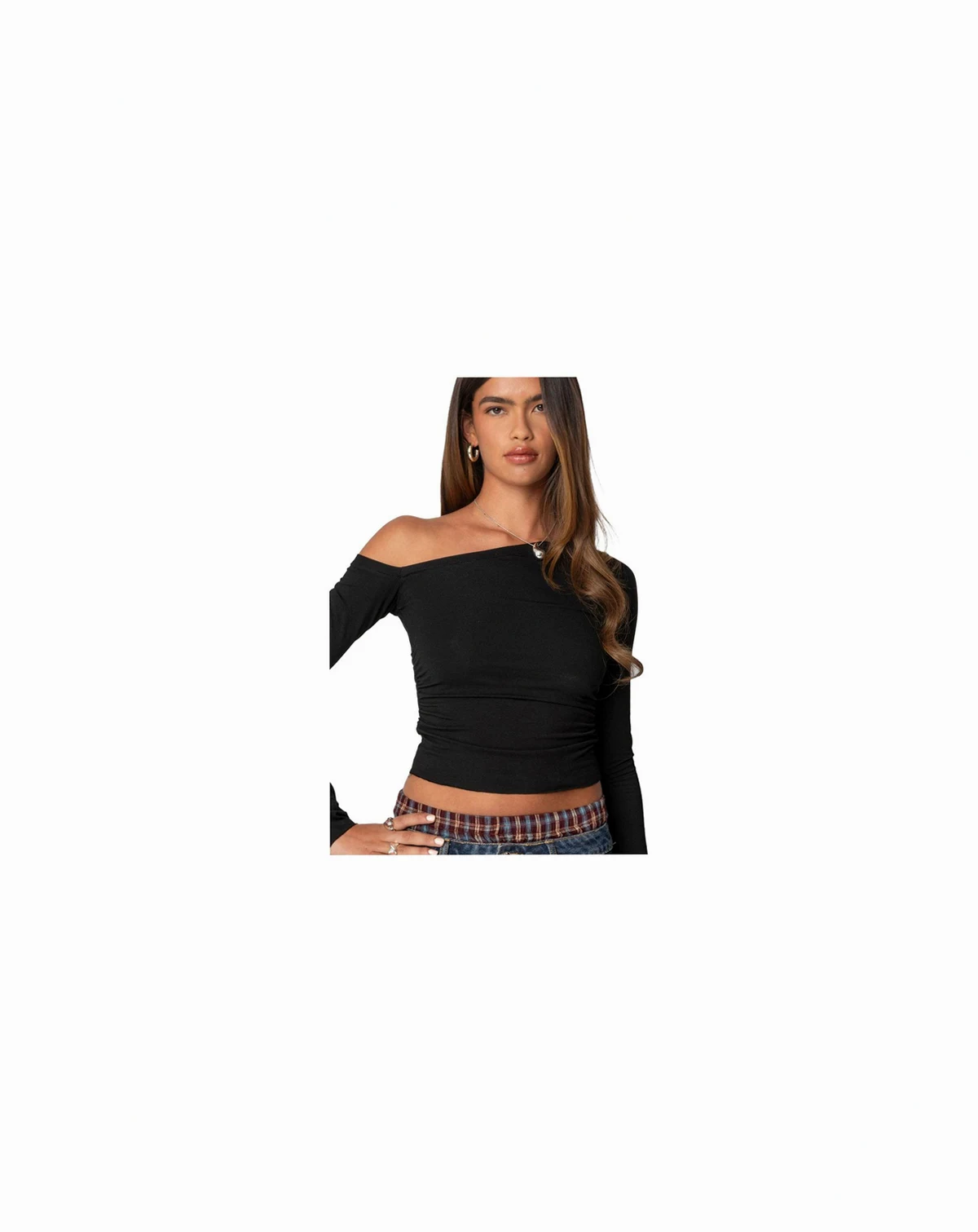Womens Stacie Asymmetric Long Sleeve Top