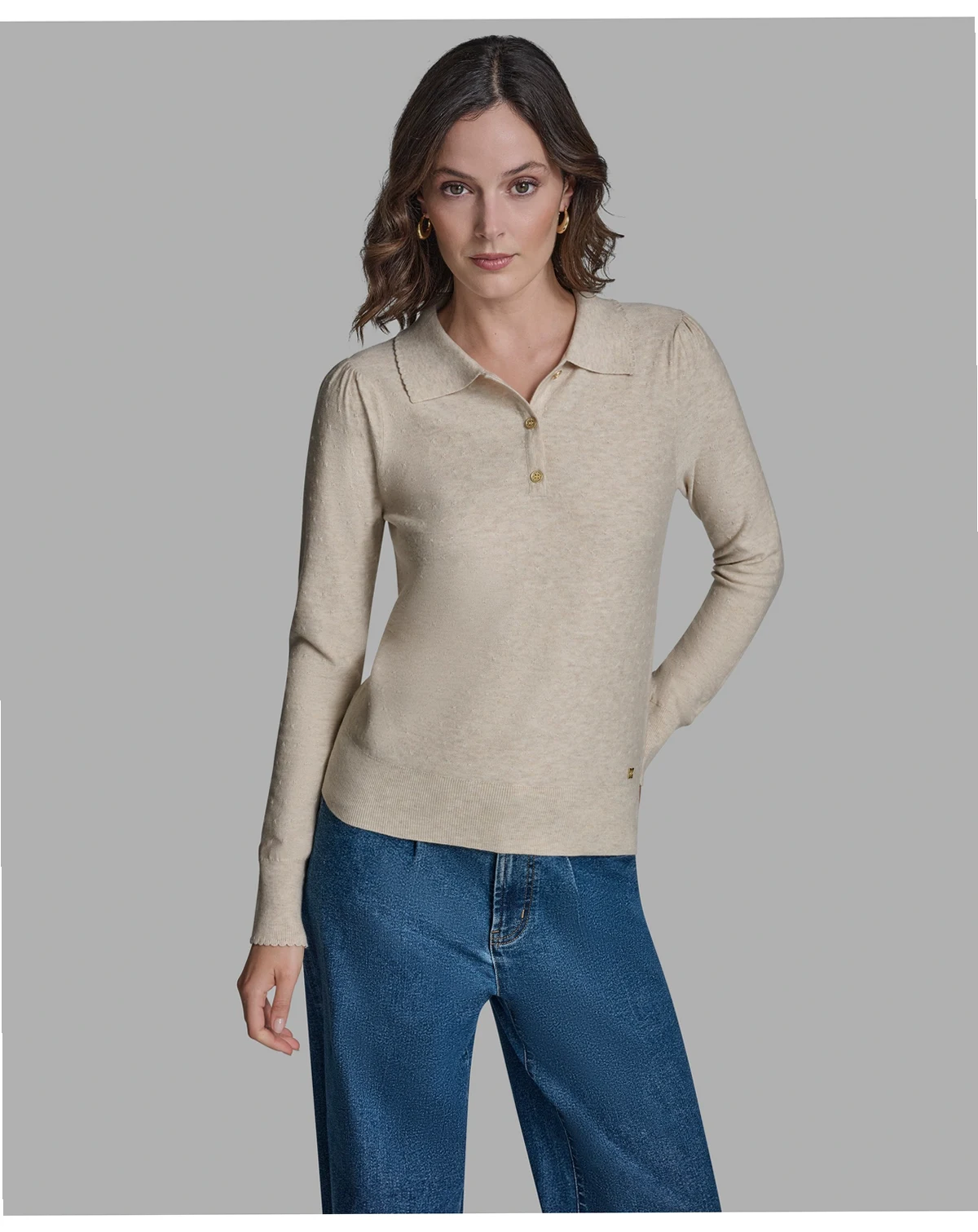 Women's Long Sleeve Collared Top