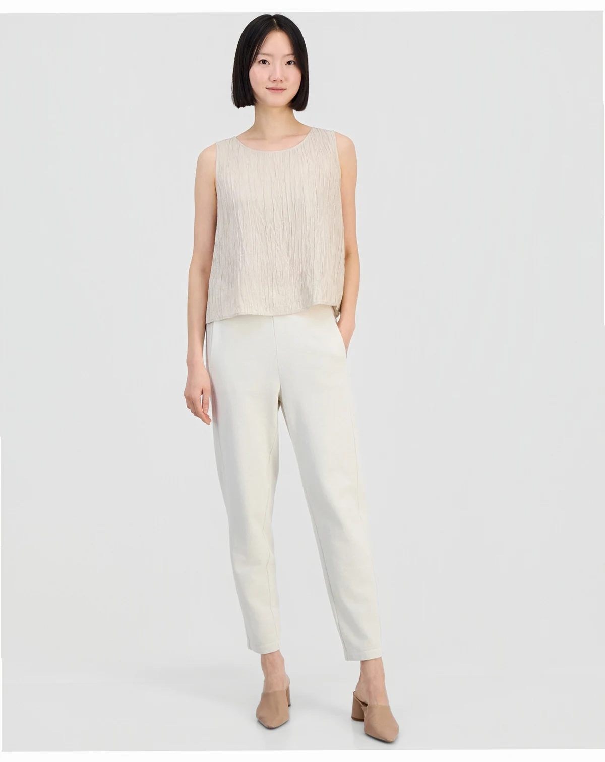 Women's Garment-Dyed Slouchy Terry Ankle Pants, Regular And Plus Size