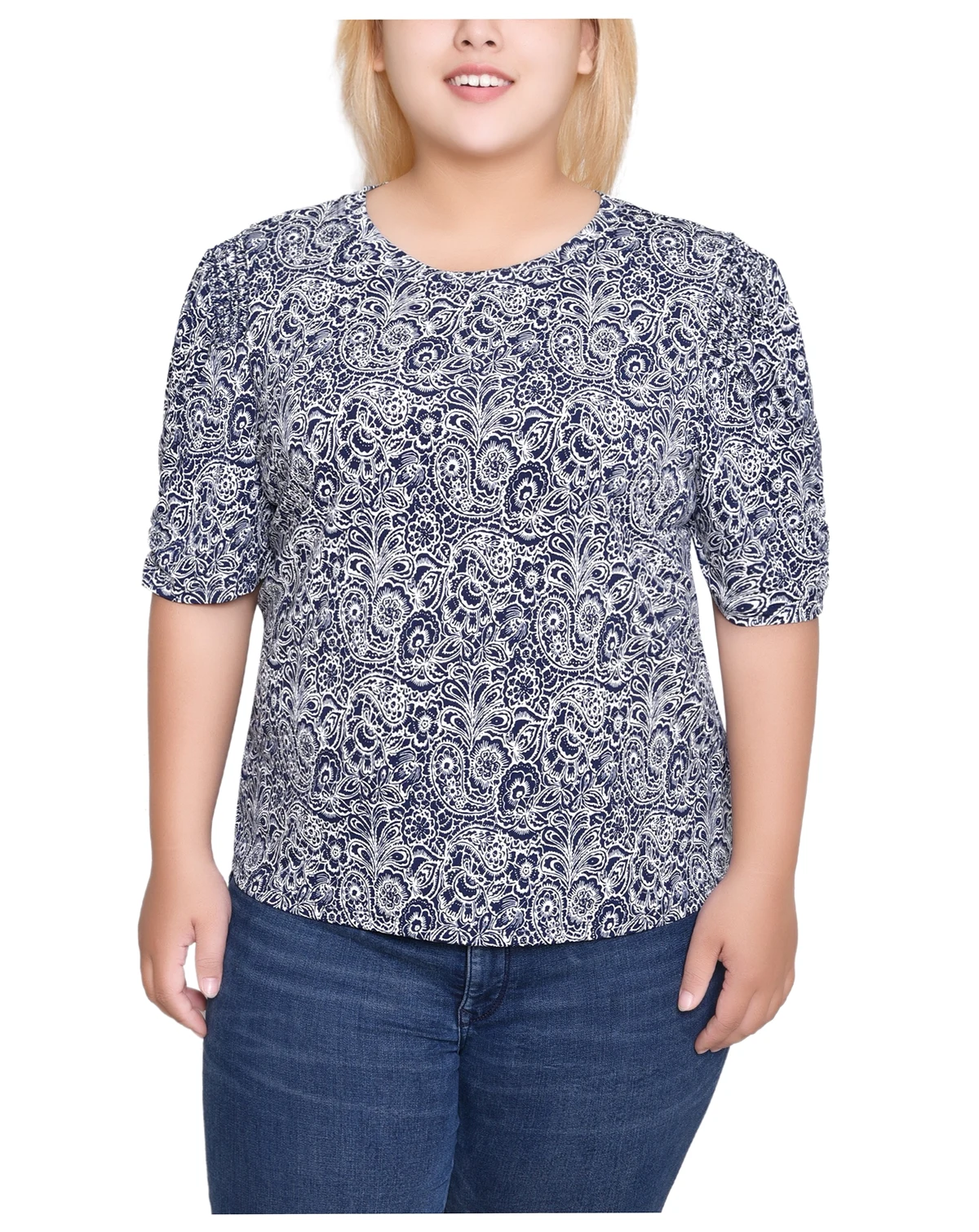 Plus Size Short Sleeve Crew Neck Top