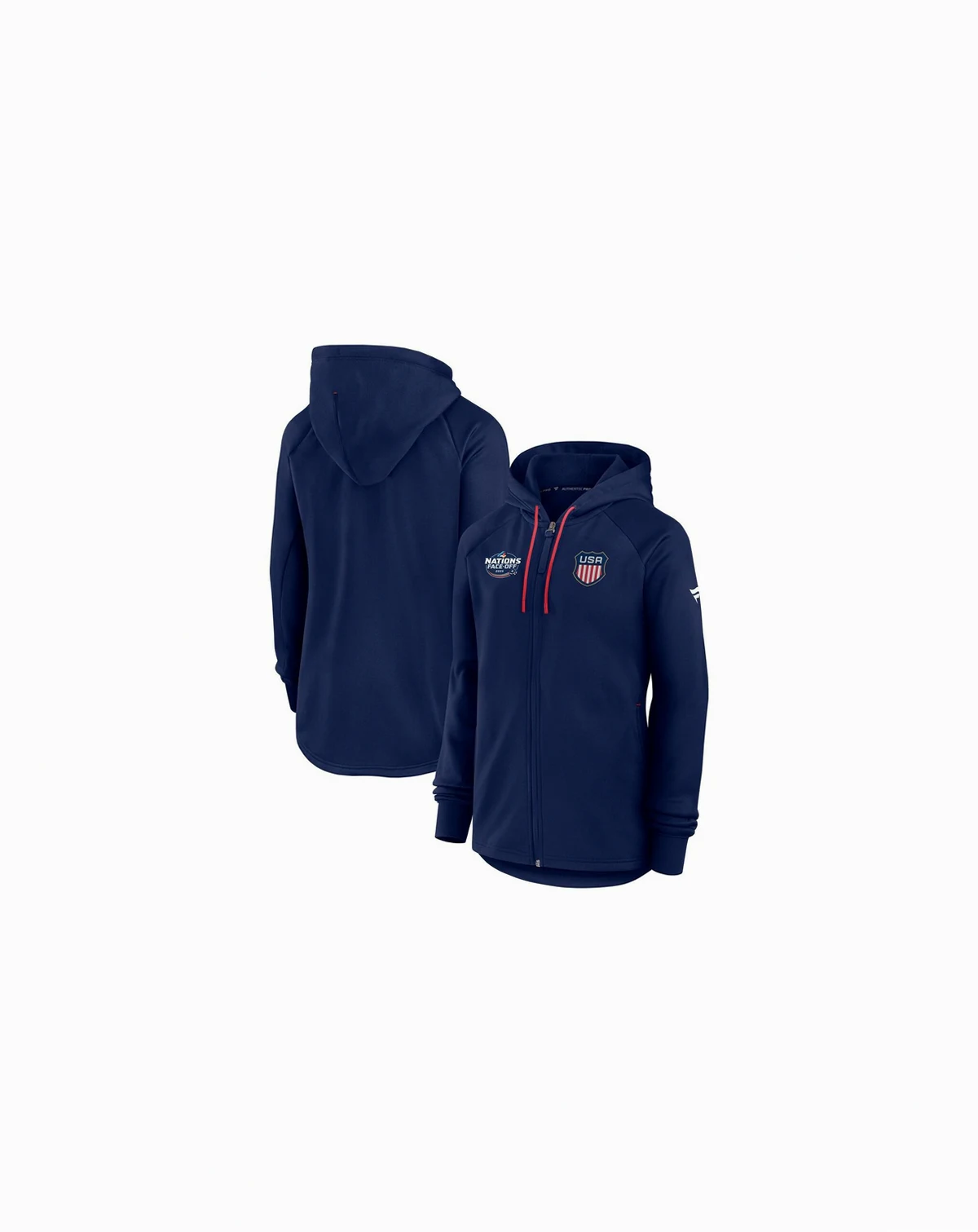 Women's Athletic Navy USA 2025 4 Nations Face-Off Authentic Pro Fleece Full-Zip Jacket