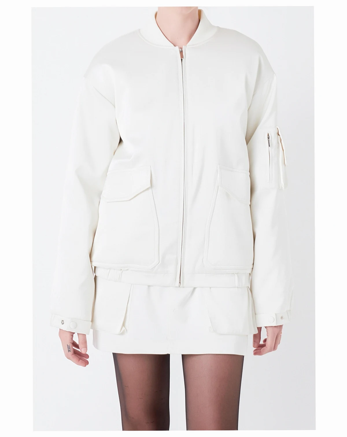 Women's Satin Bomber Jacket
