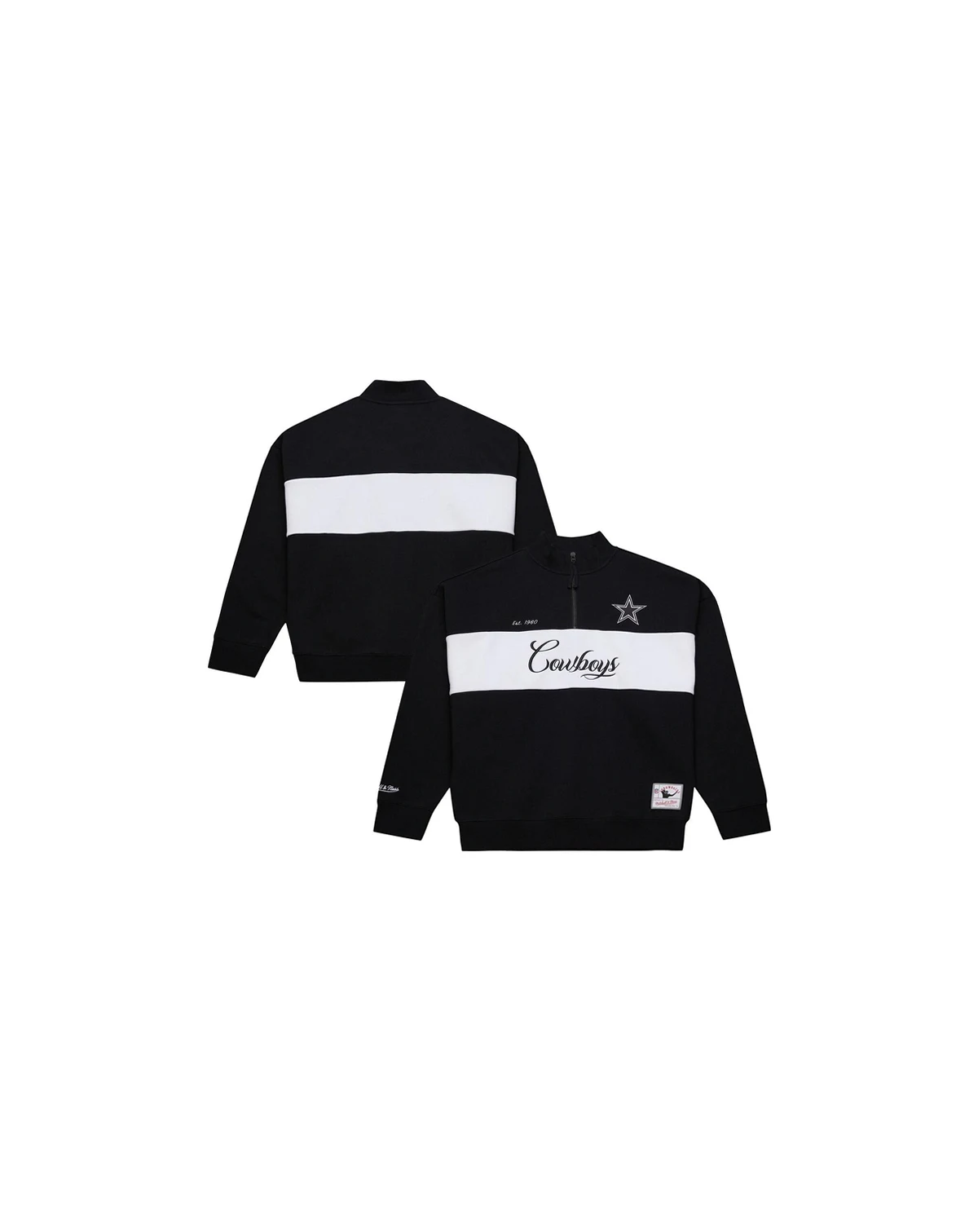 Mitchell Ness Women's Black Dallas Cowboys Quarter-Zip Jacket