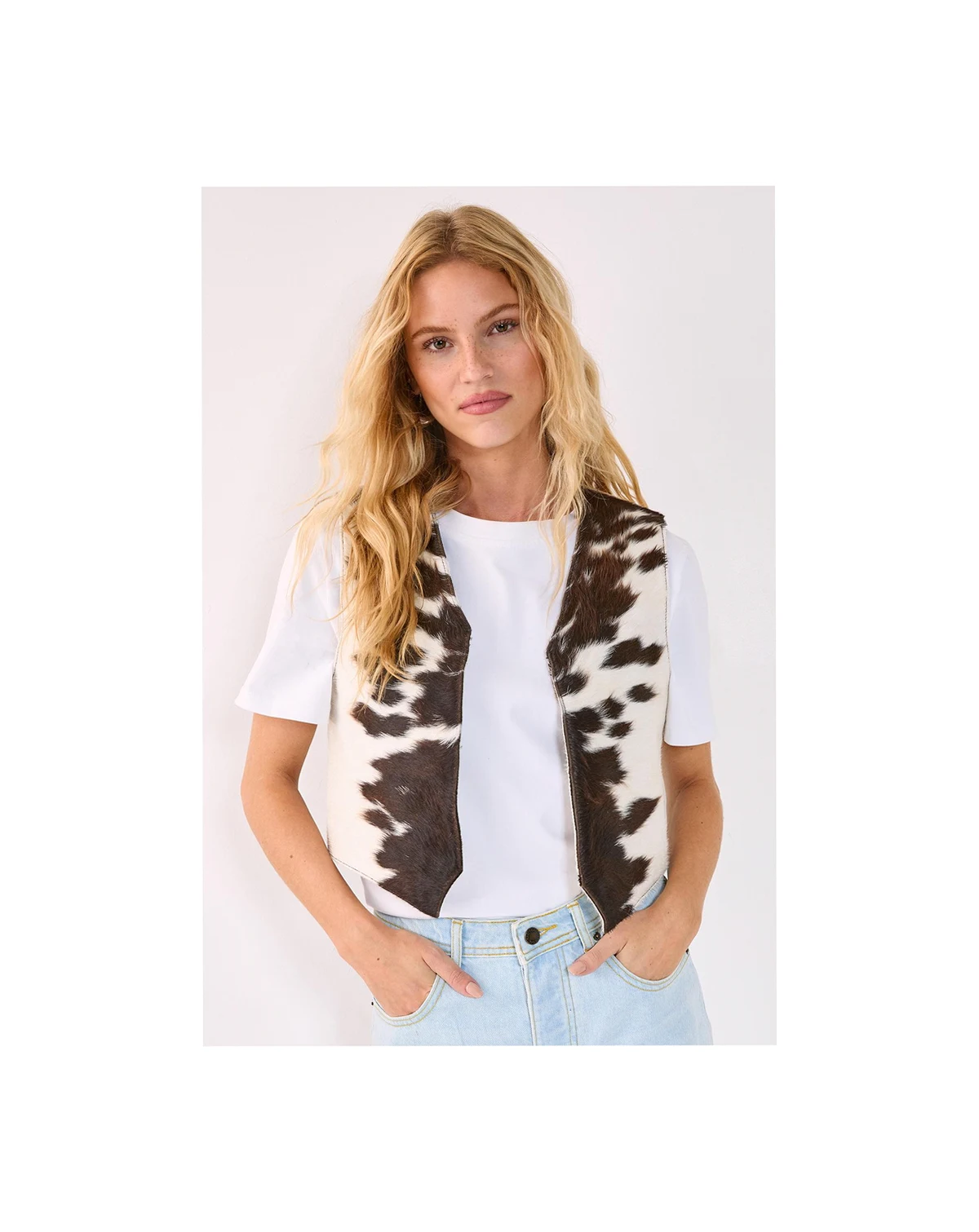 Women's Cow Hide Leather Waistcoat