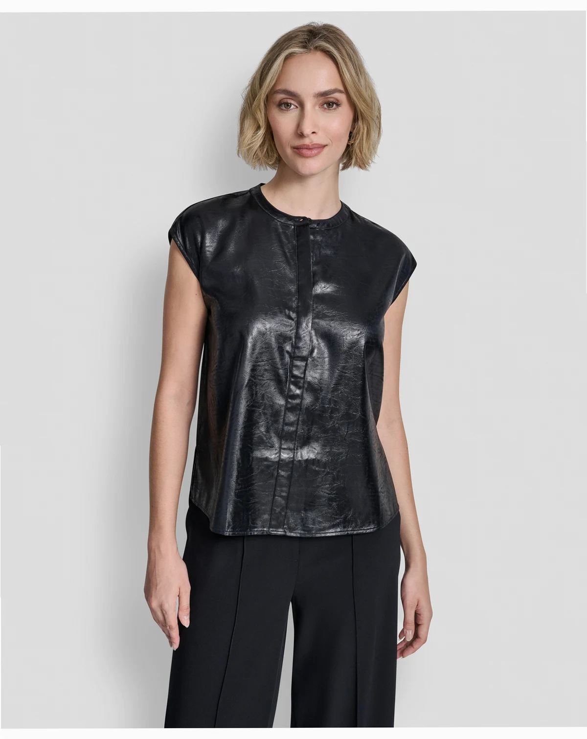 Women's Crewneck Button-Front Top