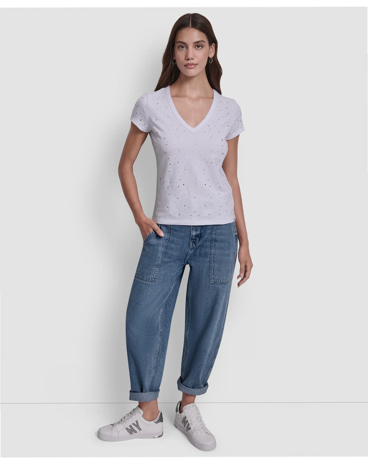 Women's Embellished V-Neck Top