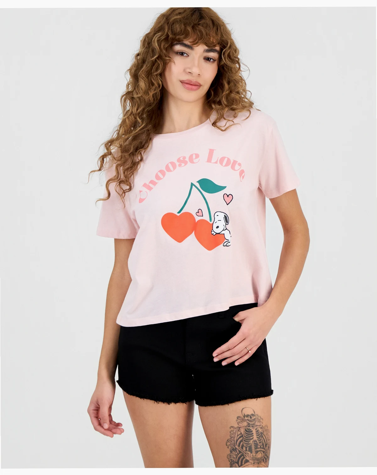 Grayson Thread, The Label Juniors' Snoopy Cherry Crewneck Tee
