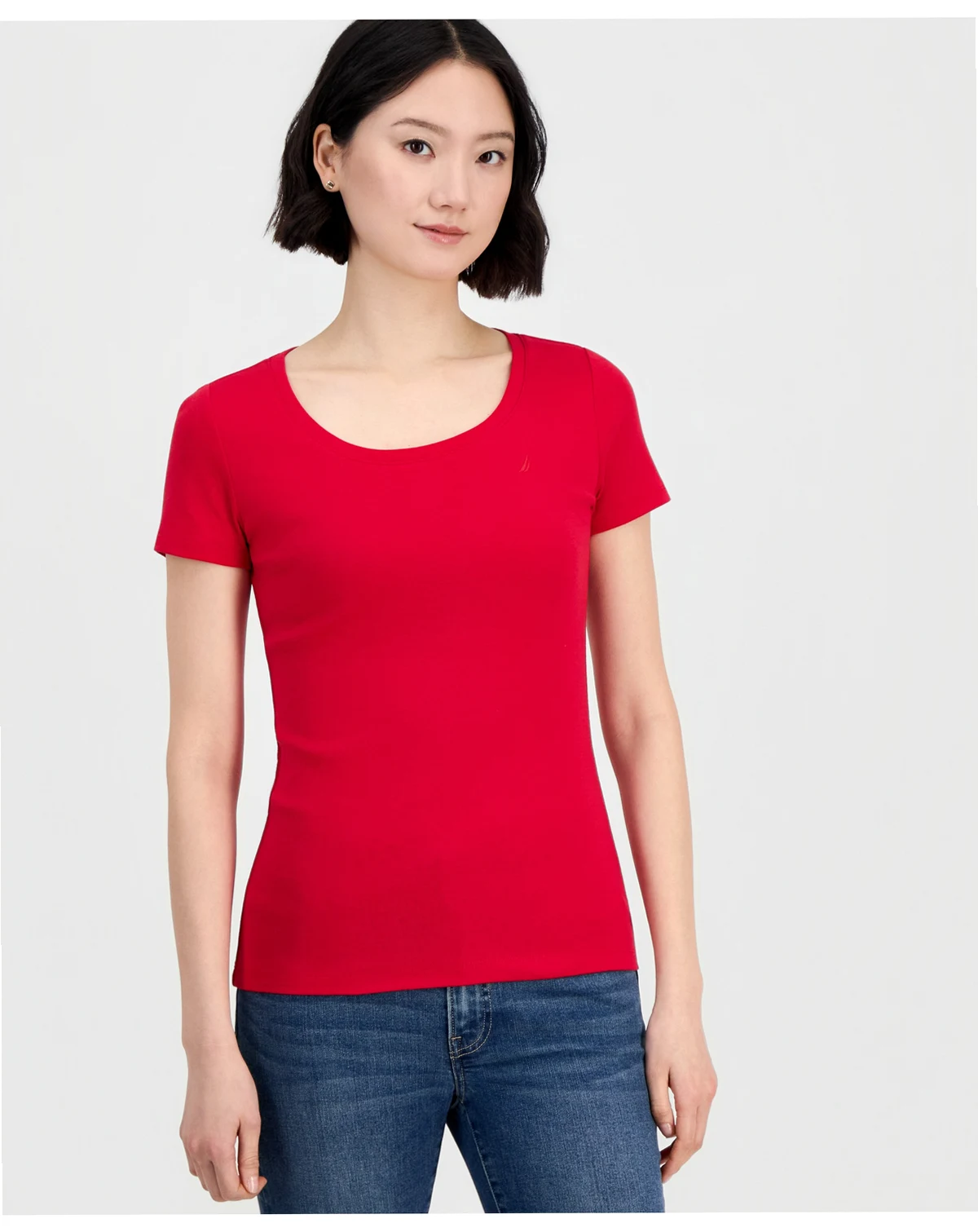 Jeans Women's Cotton Short-Sleeve Scoop-Neck Tee