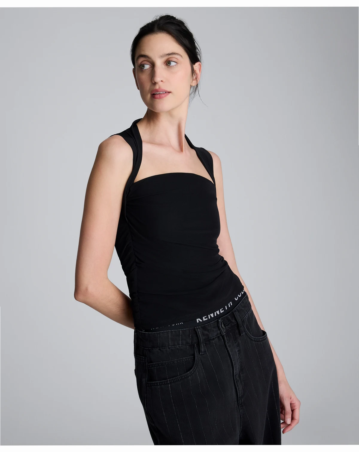 Women's Mesh Square Neck Sleeveless Top