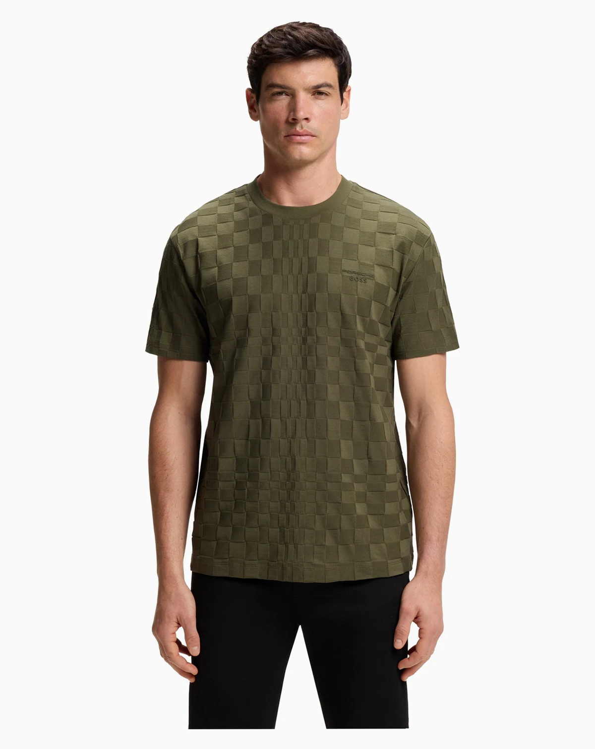 BOSS by x Porsche Men's Cotton Jacquard Relaxed-Fit T-Shirt
