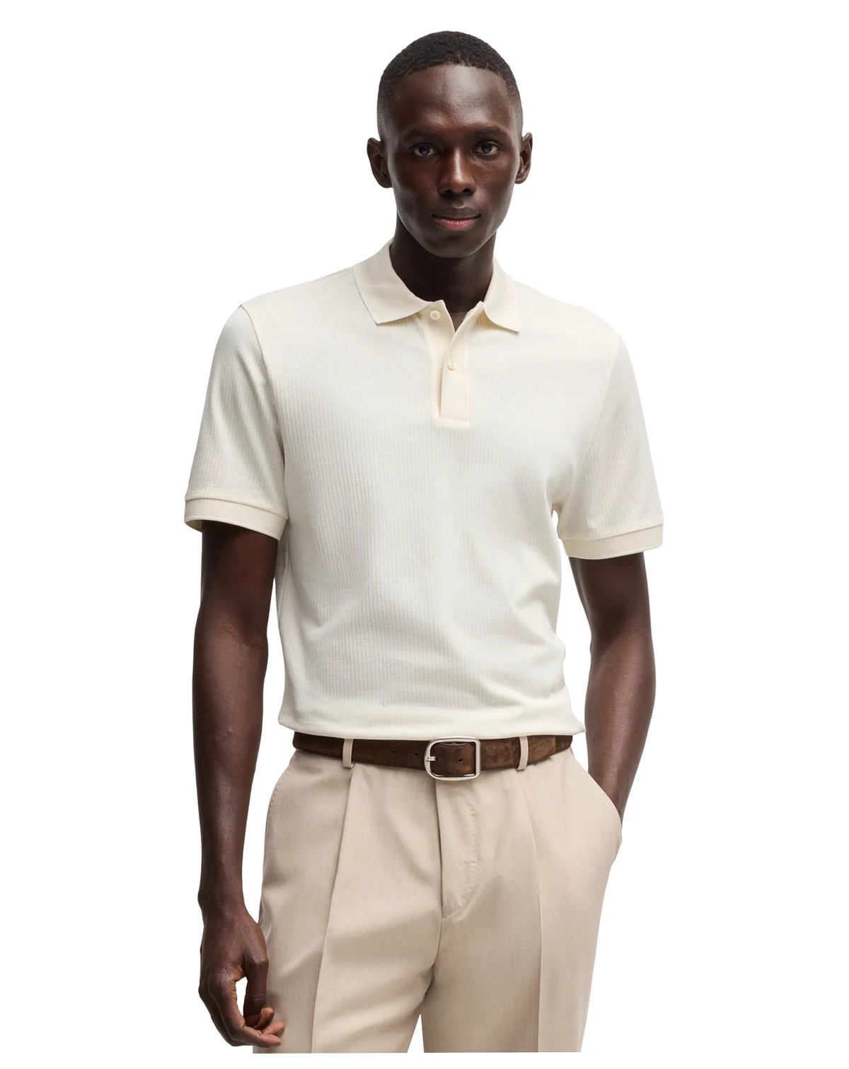 Men's Cotton-Silk Regular-Fit Polo Shirt