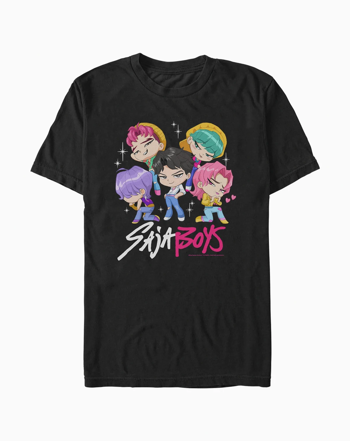 Men's K-Pop Demon Hunters Saja Boys Chibi Group T-Shirt