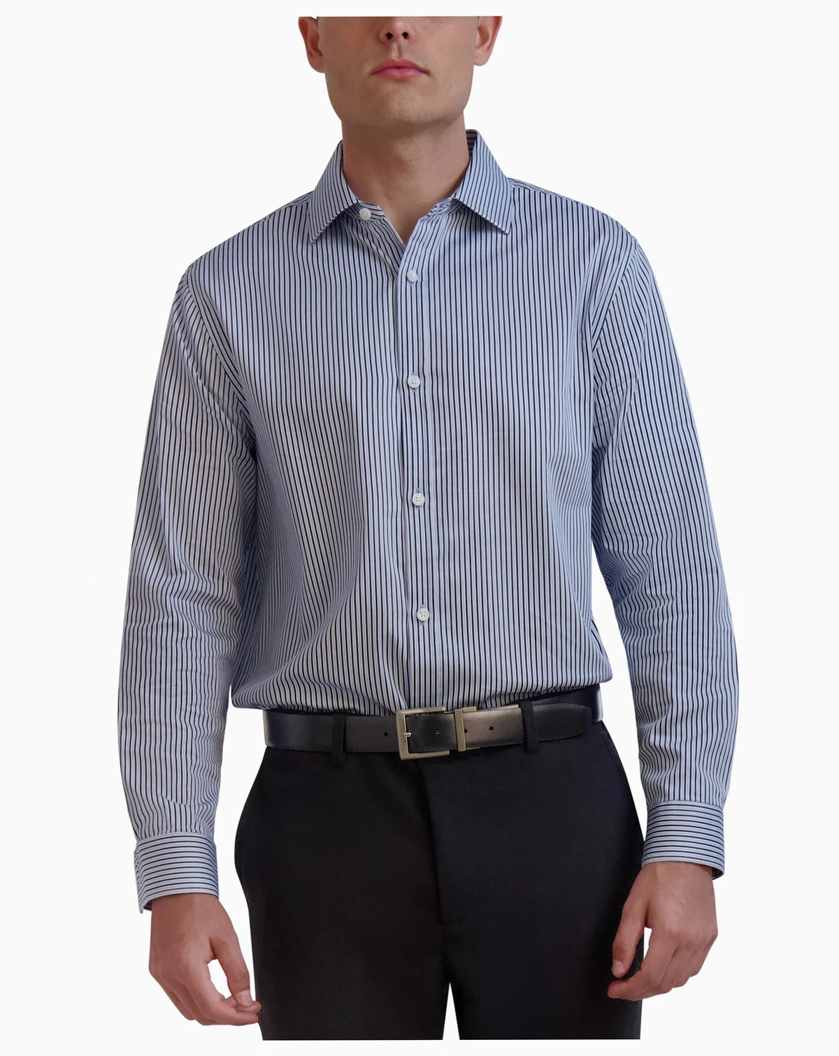 Men's Slim-Fit Stripe Dress Shirt