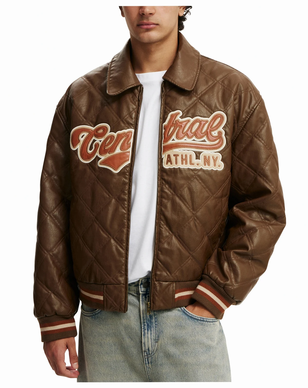 Men's Applique Bomber Jacket