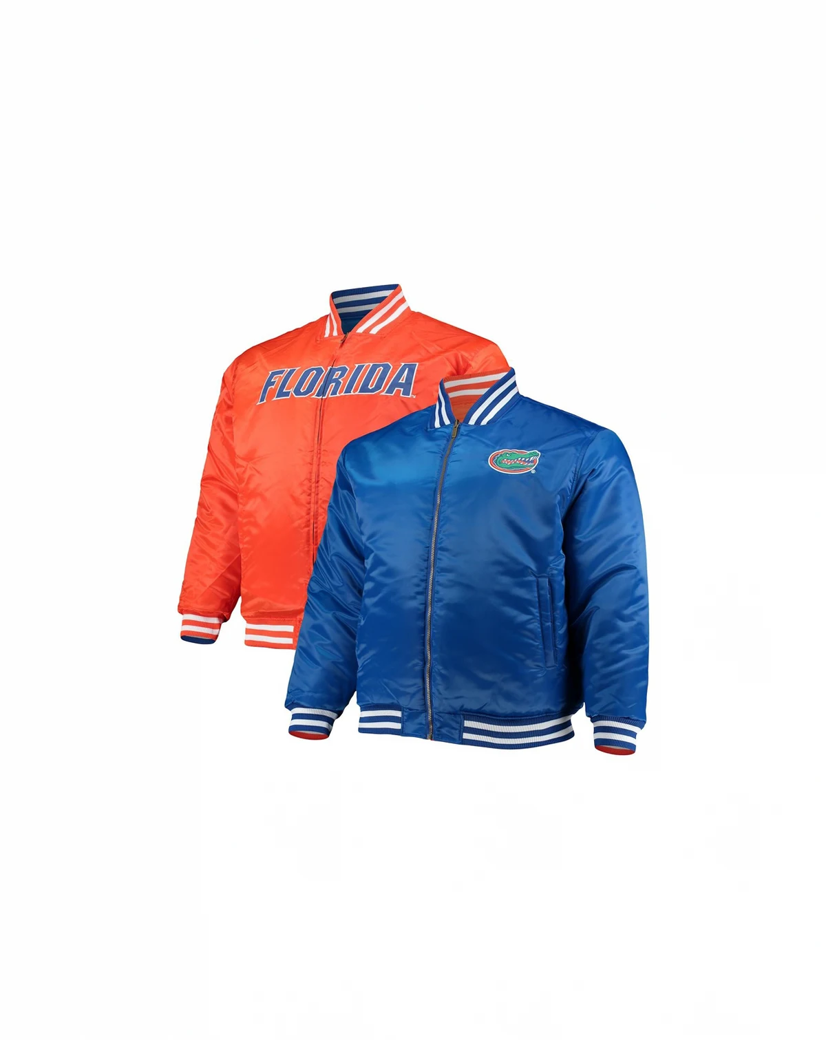 Men's Royal, Orange Florida Gators Big and Tall Reversible Satin Full-Zip Jacket