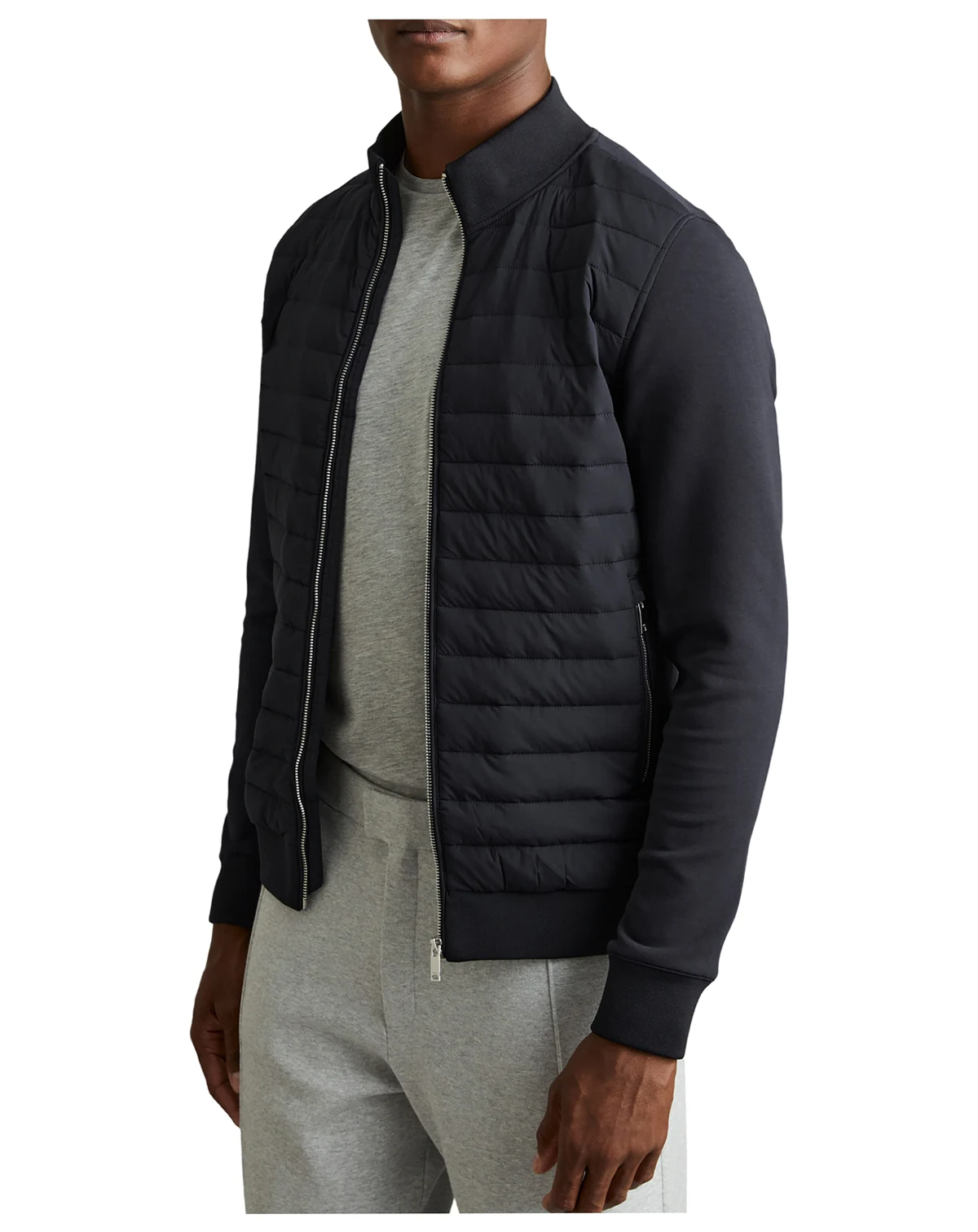 Men's Hybrid Quilt and Interlock Zip Jacket
