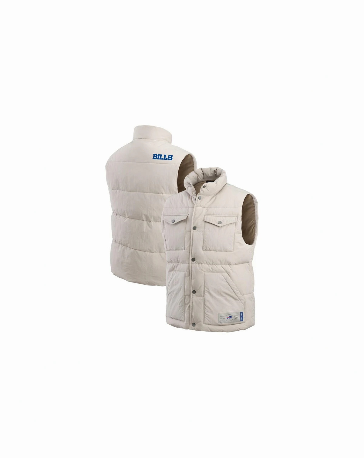 Men's Cream Buffalo Bills Puffer Full-Snap Vest