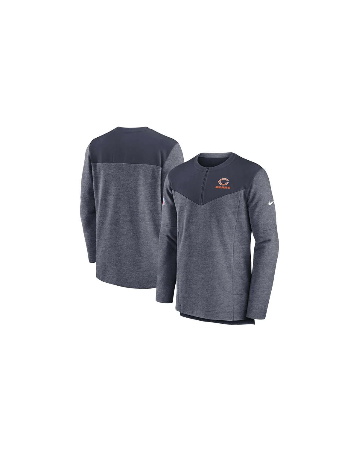 Men's Navy Chicago Bears Sideline Lockup Performance Quarter-zip Jacket