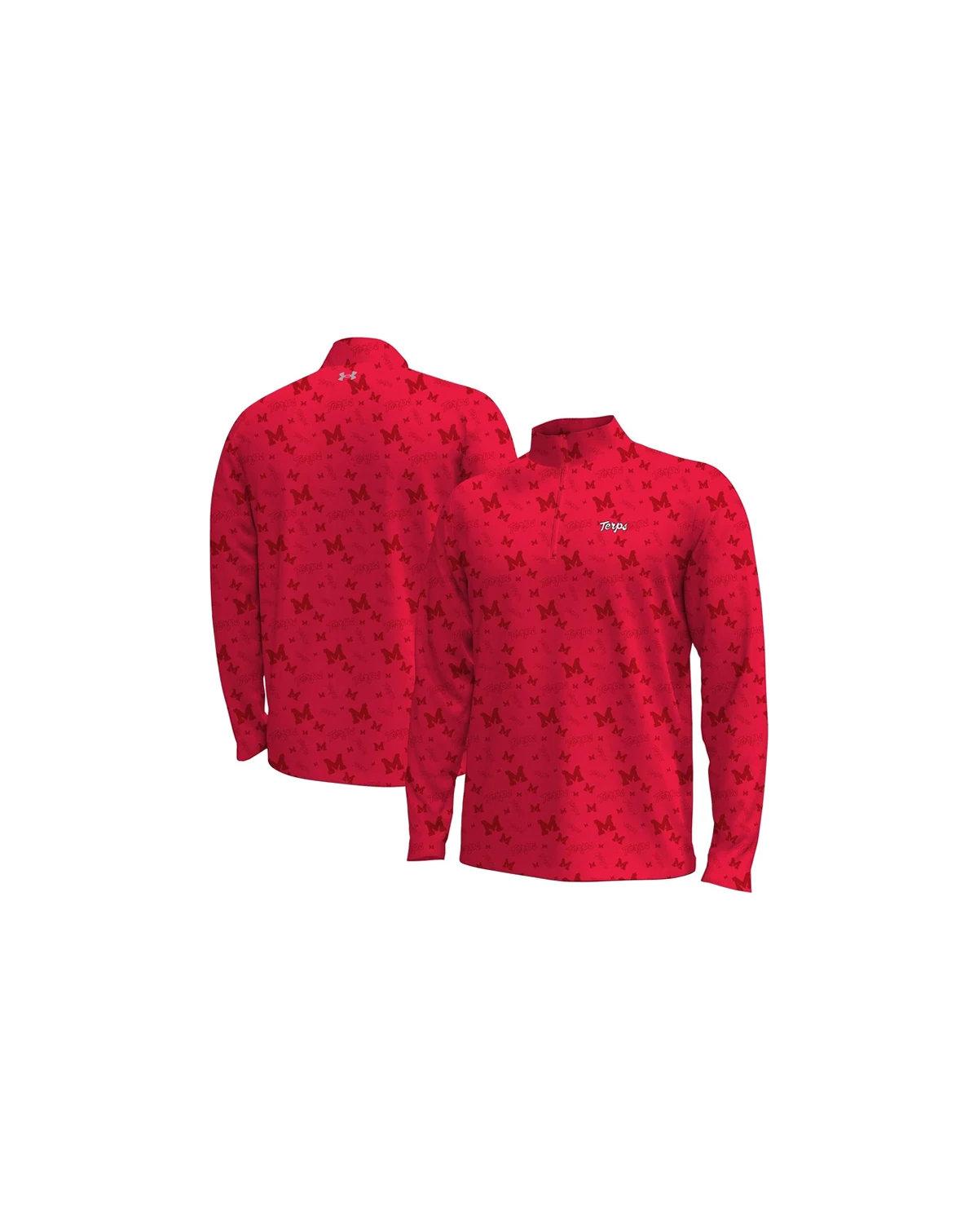 Men's Red Maryland Terrapins Gameday ArmourFuse Half-Zip Jacket