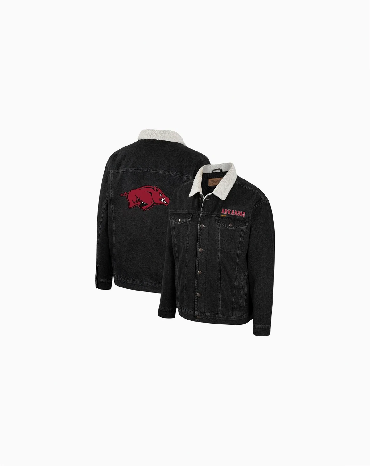 Men's x Wrangler Charcoal Arkansas Razorbacks Western Button-Up Denim Jacket