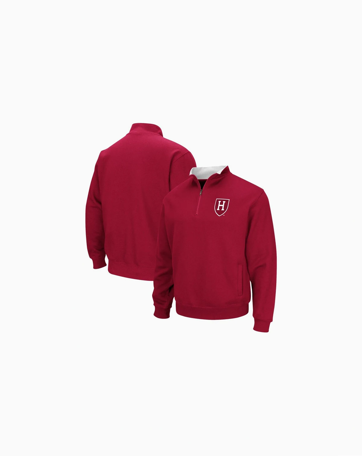Men's Crimson Harvard Crimson Tortugas Team Logo Quarter-Zip Jacket