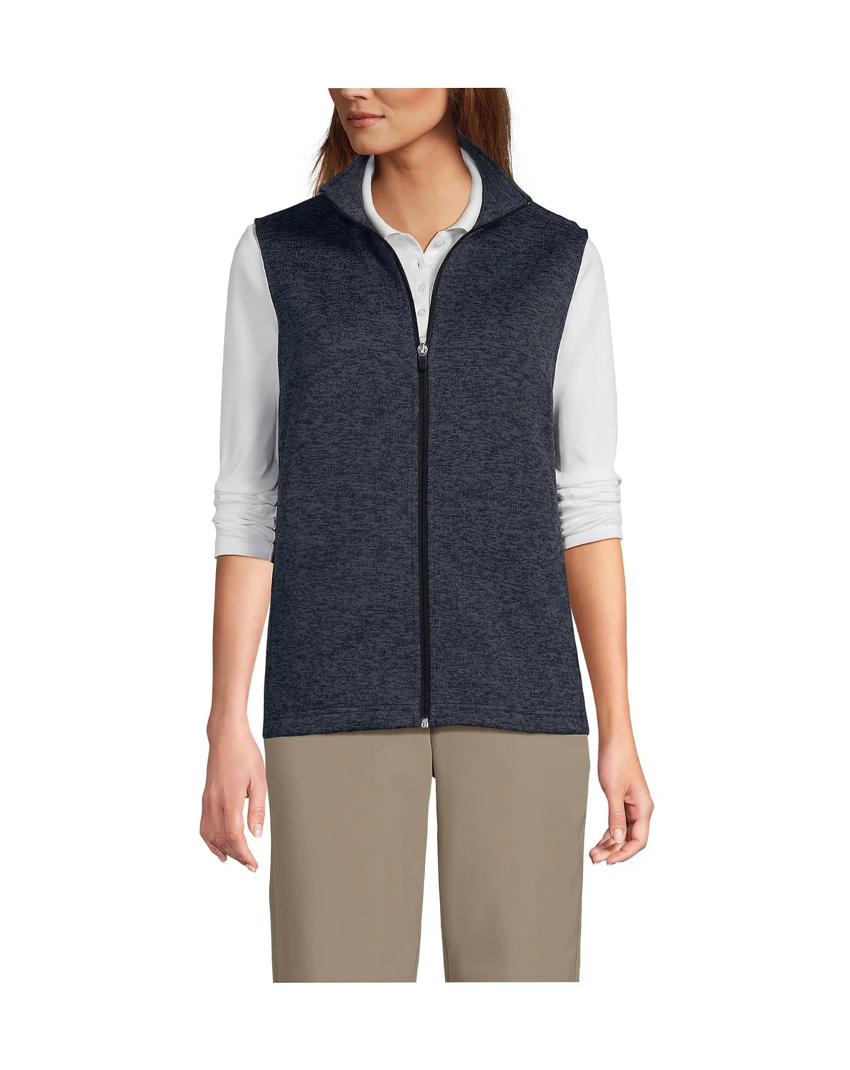 Men's Unisex Sweater Fleece Zip Front Vest