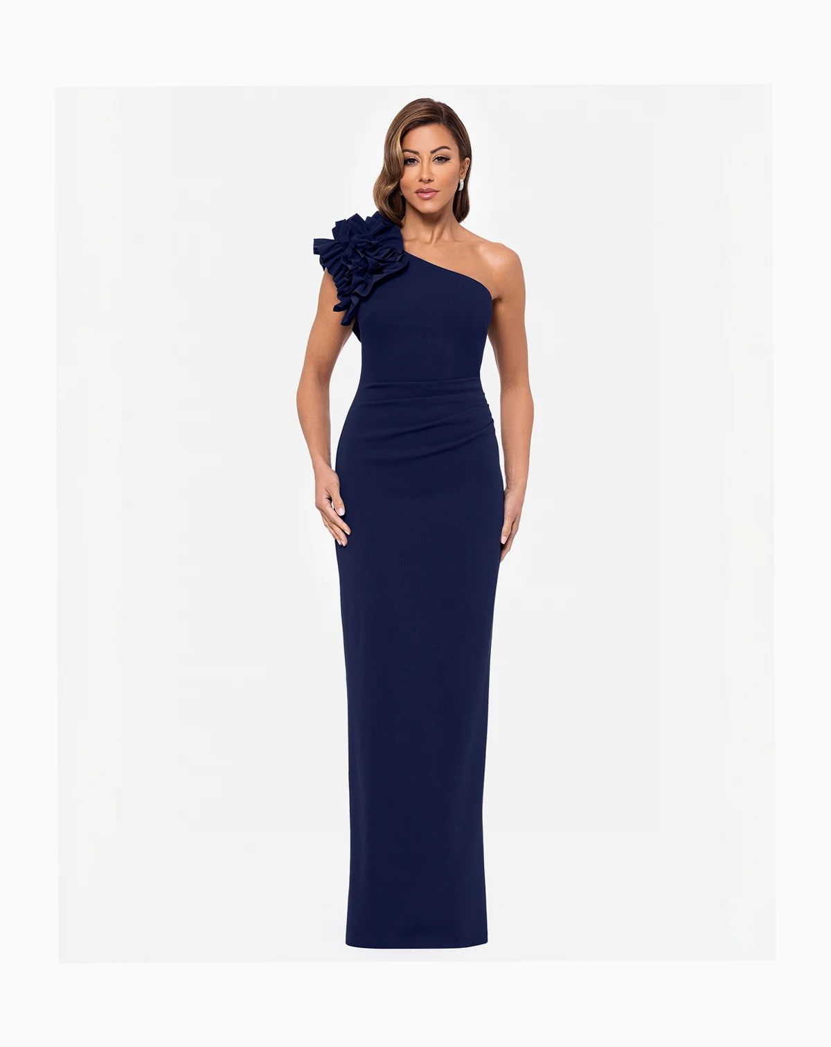 Women's One-Shoulder Ruffle Ball Gown