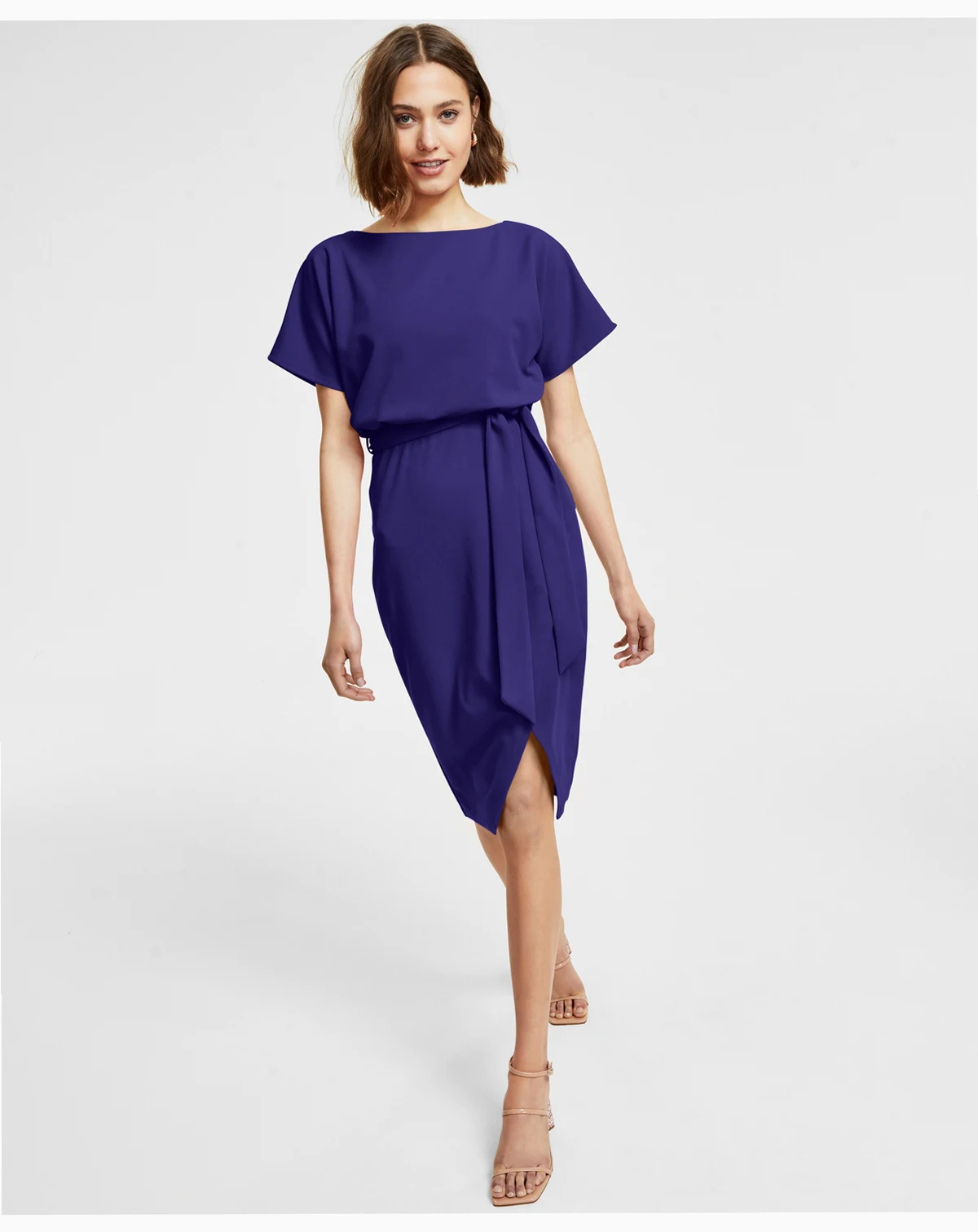 Blouson Wrap Dress