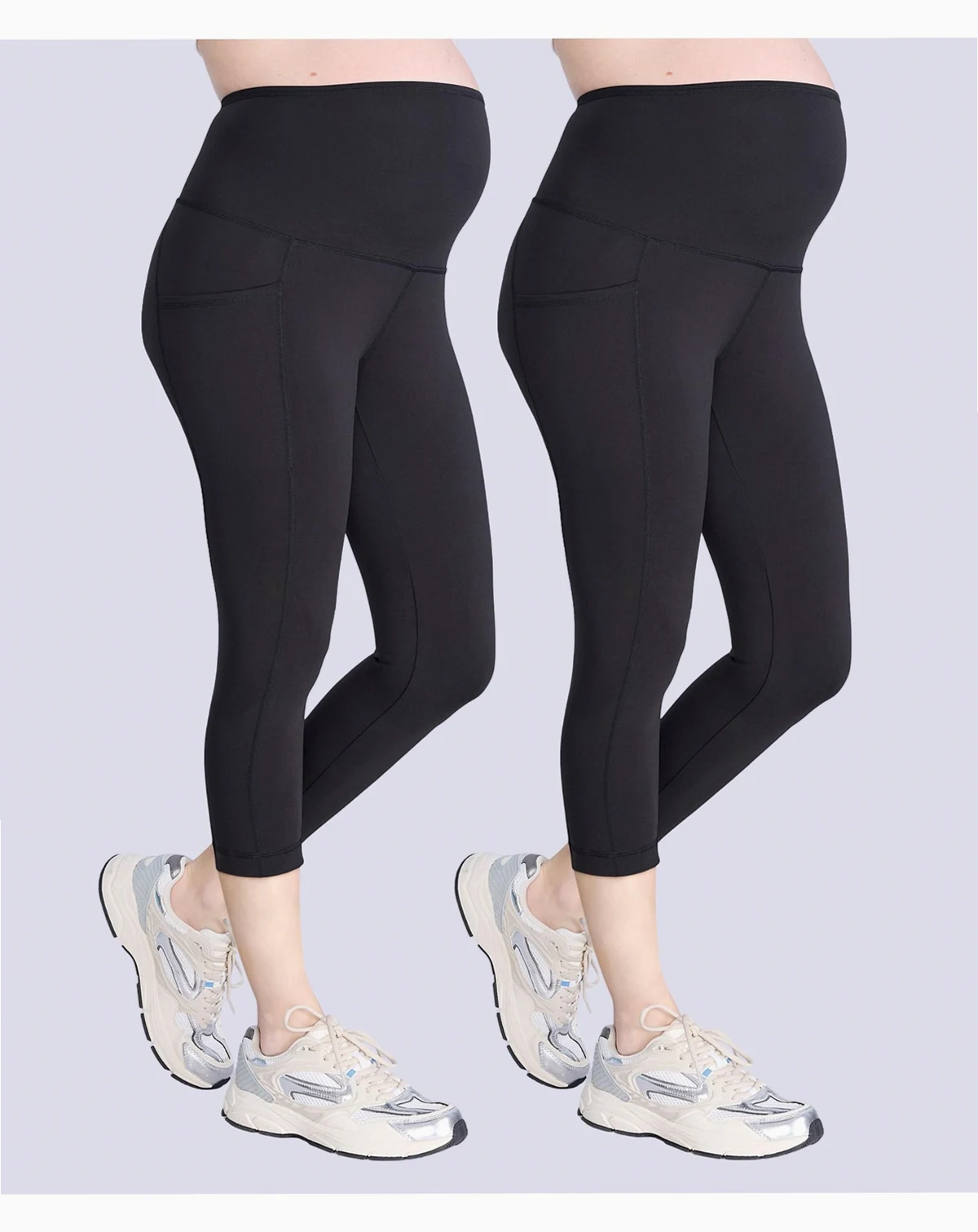 Maternity High Waist Over the Belly Active Pocket Crop Legging - 2 Pack - Motherhood