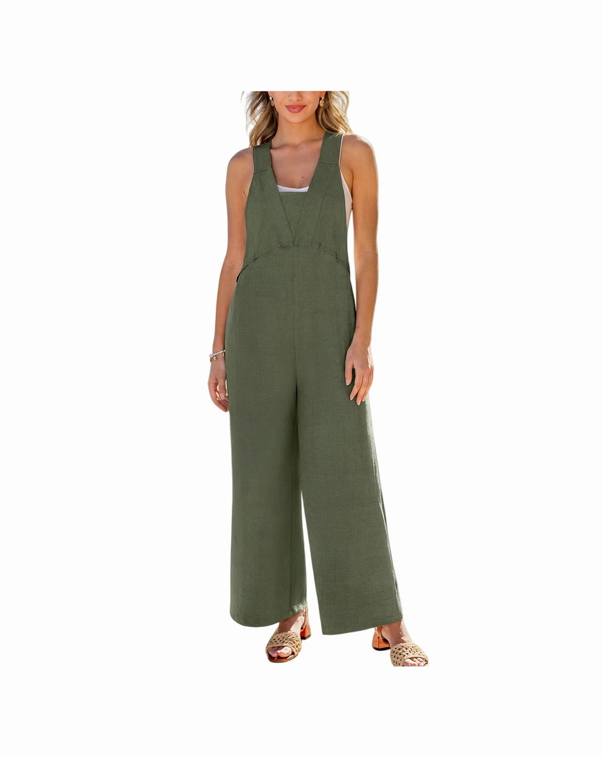 Women's V-Neck Overall Jumpsuit