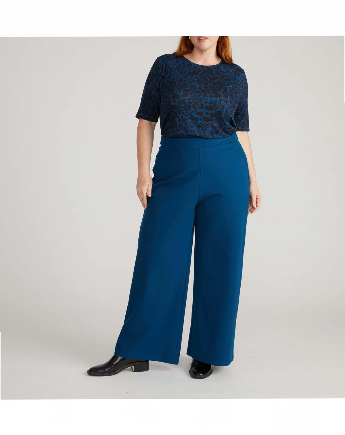 Plus Size Stephanie Wide Leg Ponte Pants