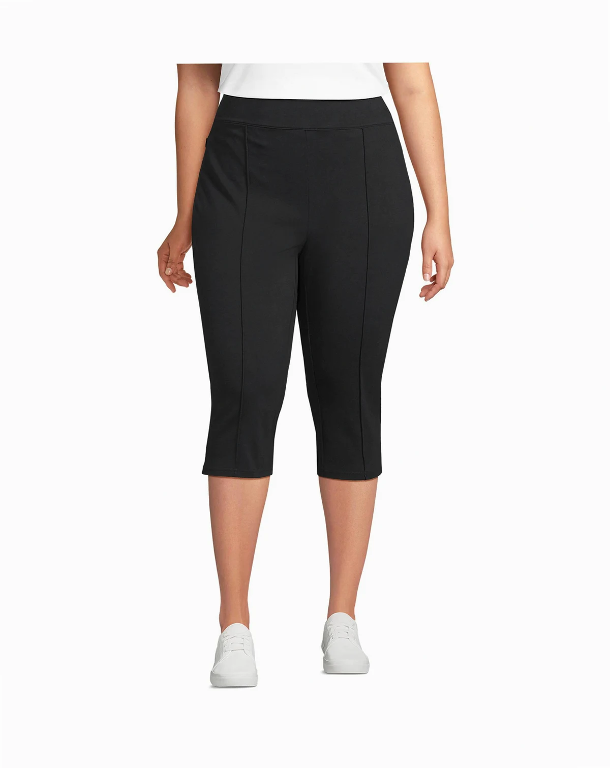 Women's Plus Size Starfish High Rise Pintuck Capri Pants