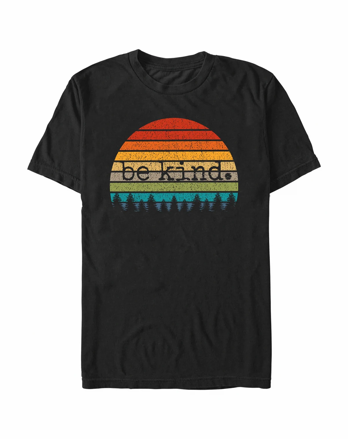 Men's Uplifting Retro Sun Vintage Be Kind Happy Positive Gift Short Sleeve T-Shirt