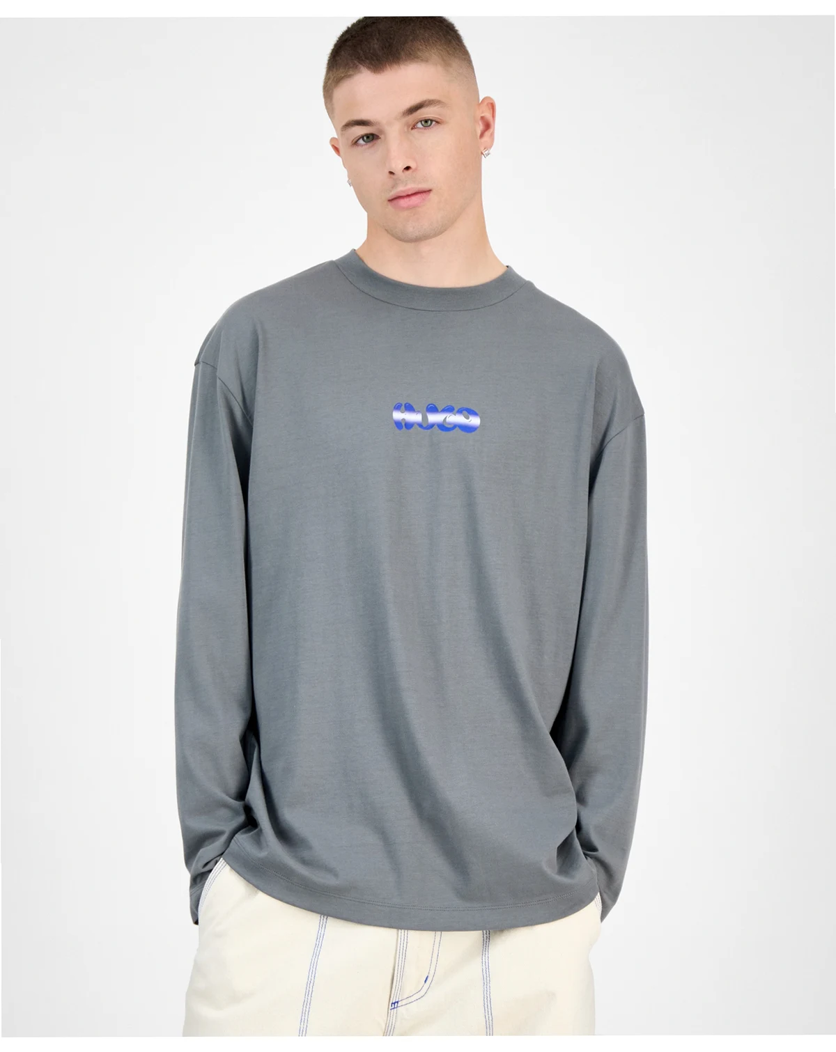 Men's Nifting Logo-Graphic Long-Sleeve Cotton T-Shirt