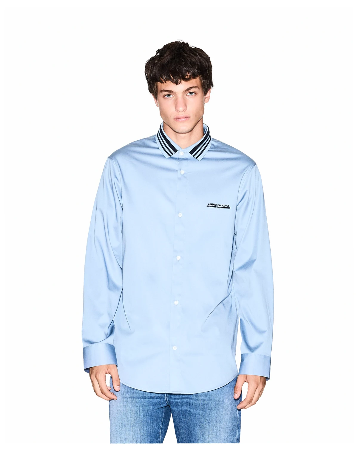 Men's Collar Tipping Woven Dress Shirt