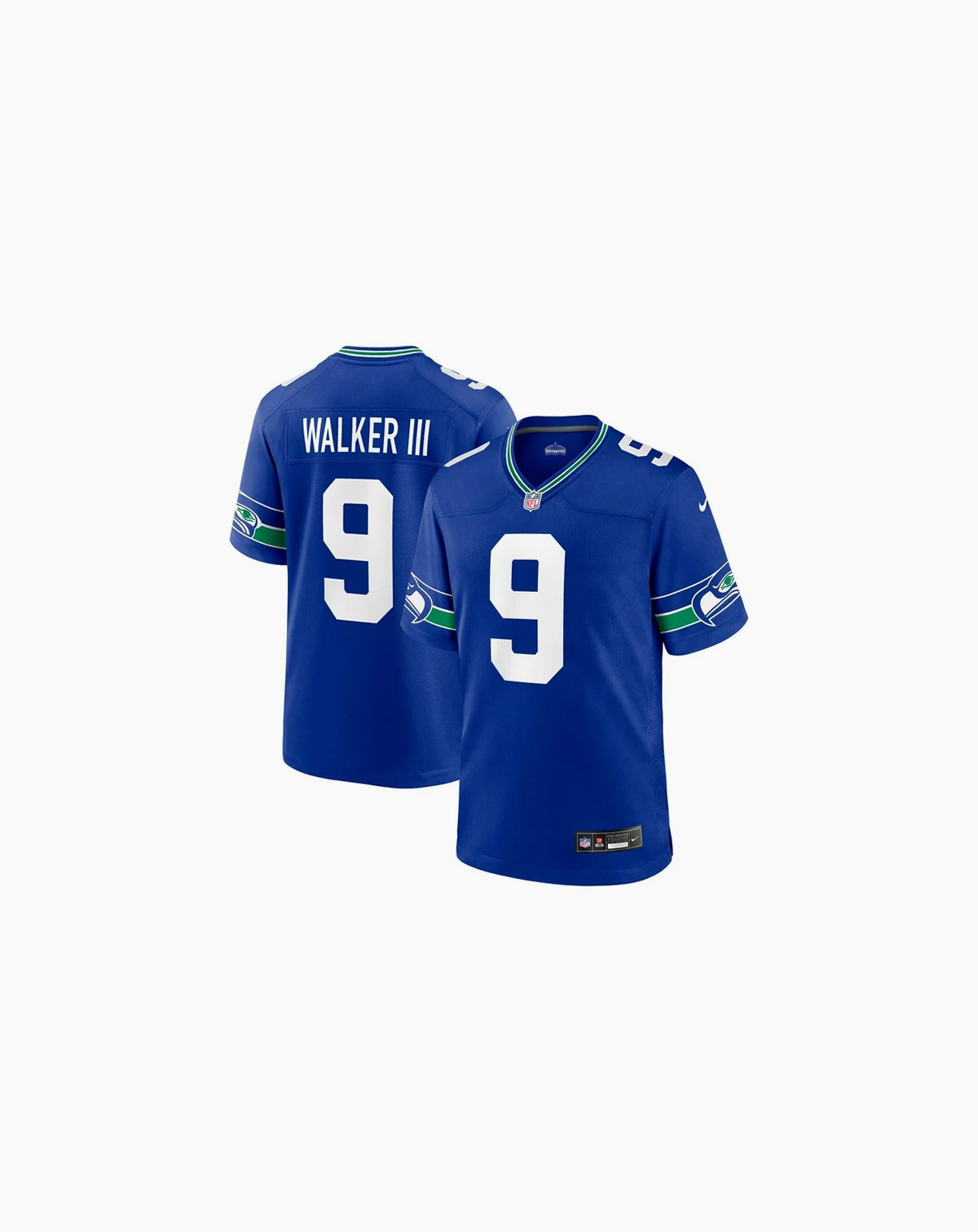 Men's Kenneth Walker III Royal Seattle Seahawks Throwback Player Game Jersey
