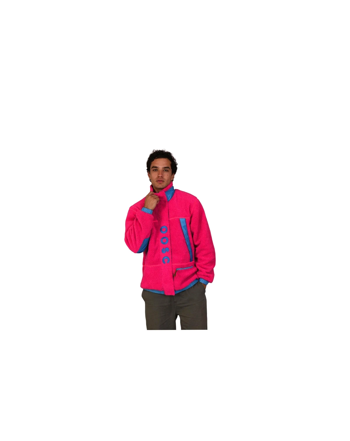 Women's Men's Sherpa Fleece Jacket Pink / Blue