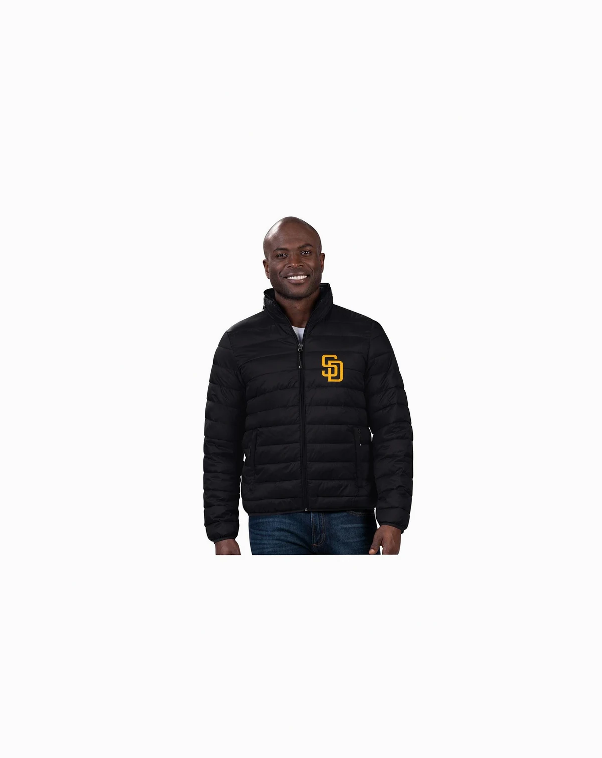 Men's Black San Diego Padres Packable Neck Pillow Full-Zip Puffer Jacket