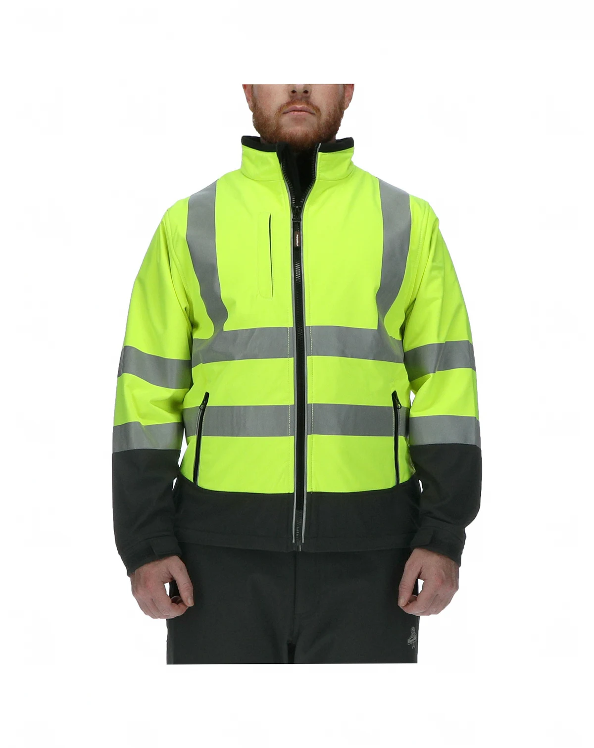 Men's Hi Vis Softshell Jacket - High Visibility, Warm, Flexible Workwear