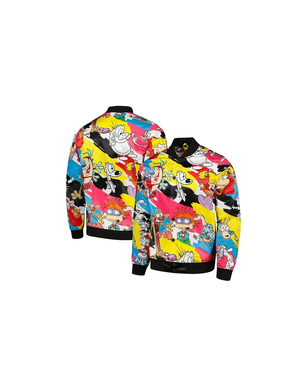 Men's Nickelodeon Retro Graphic Satin Full-Snap Jacket