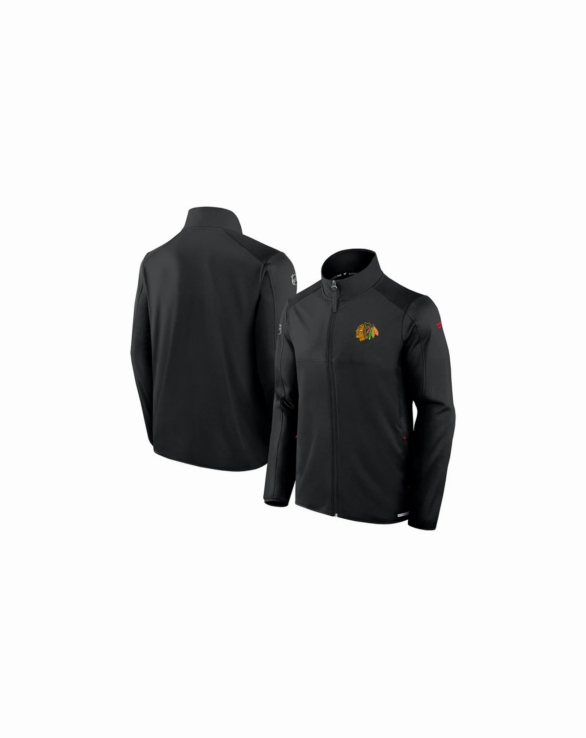 Men's Black Chicago Blackhawks Authentic Pro Rink Fleece Full-Zip Jacket