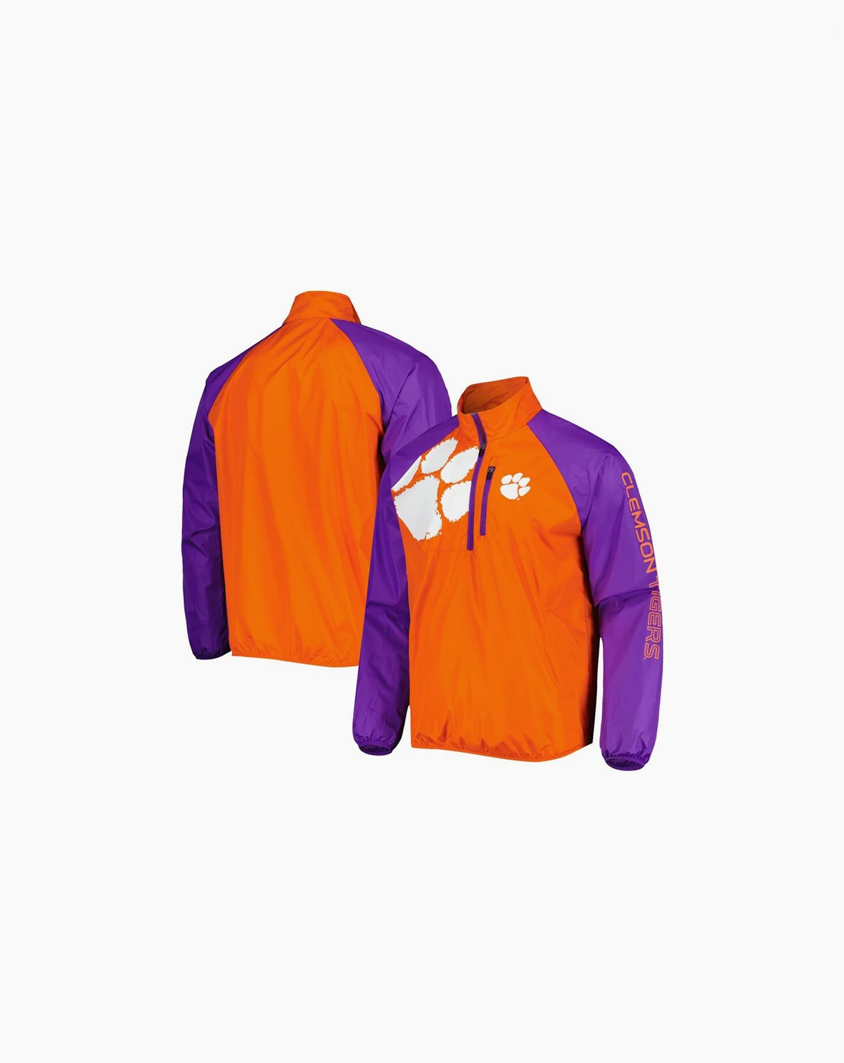 Men's Orange Clemson Tigers Point Guard Raglan Half-Zip Jacket